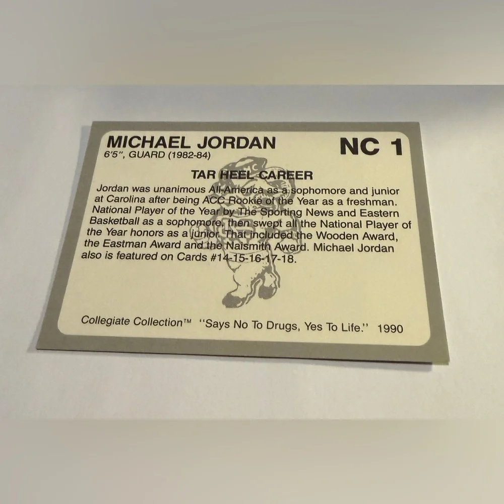 Michael Jordan 1990 North Carolina’s Finest # NC-1 Vintage Collectible - Picture 2 of 3